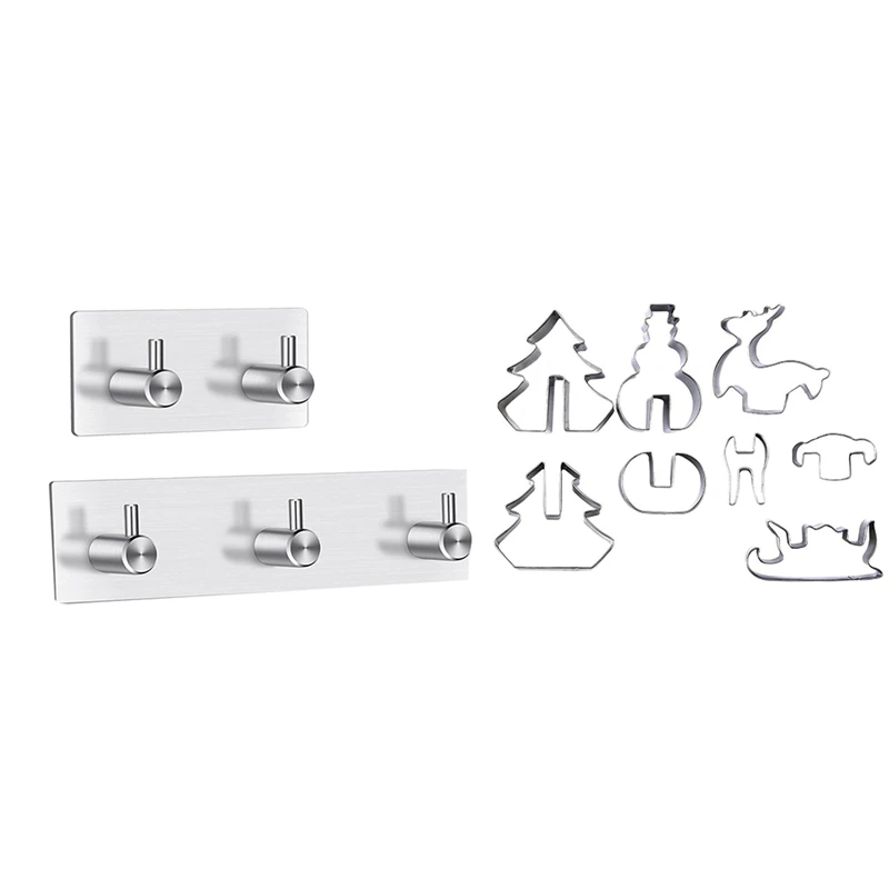 2 шт. банные крючки для халатов из нержавеющей стали кожуры вешалка 3 + крючка) и 8 3D