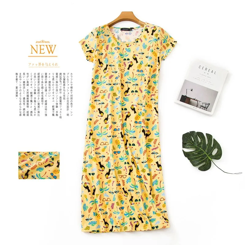 Горячая Распродажа летняя Удобная длинная ночная рубашка для женщин 100% хлопок