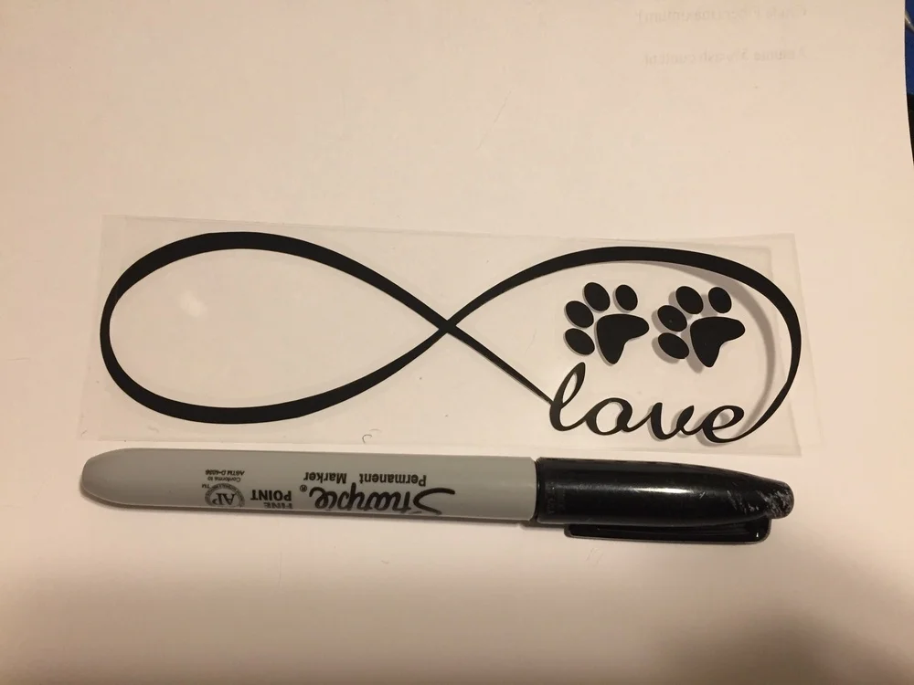

Infinity Dog Footprints LOVE window Stickers
