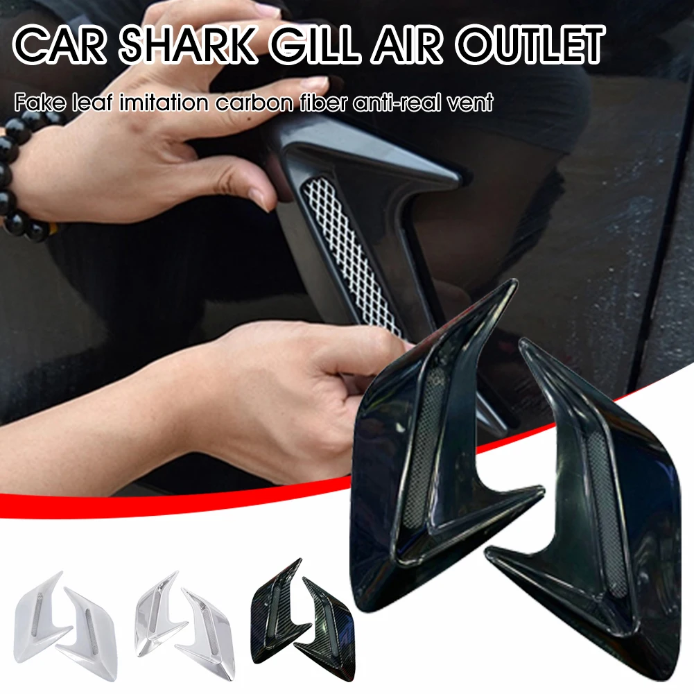 

2pcs Universal Car Side Vent Air Flow Fender Carbon ABS Fiber Intake Sticker Car Styling Side Vents Decoration Accessories