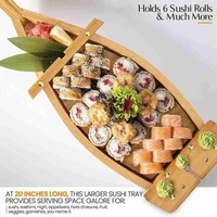 japanese cuisine sushi boats cooking tools simple sashimi assorted decor handmade wooden boat model food storage tray case spot