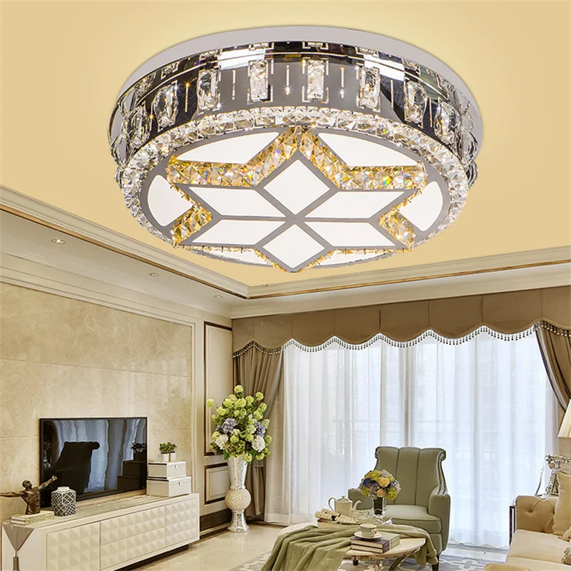 

European ceiling lamp round led crystal living room bedroom lamp modern minimalist atmosphere home ceiling lamp