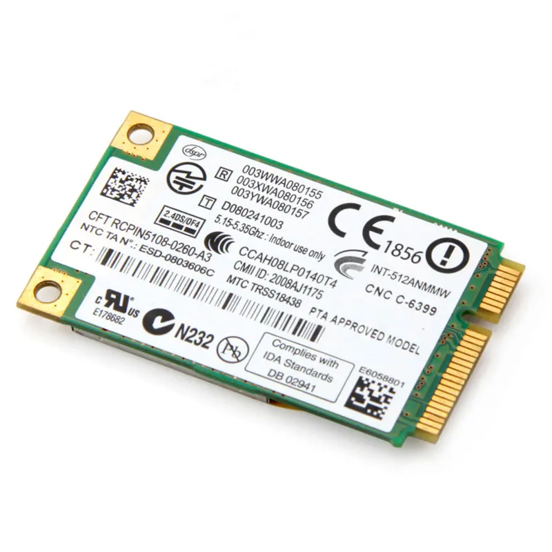Беспроводная сетевая карта Intel 5100AN mini PCI-E полностью Высокий/полувысокий