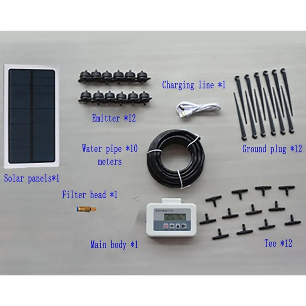 Automatic Watering Device Solar Energy Charging Intelligent Garden Water Pump Timer System Potted Plant Drip Spikes Irrigation | Дом и сад