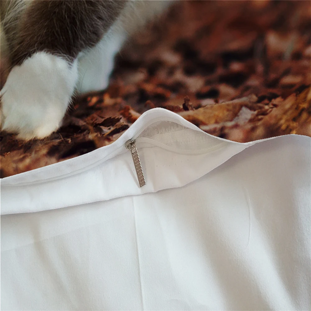 

2/3pcs Set Orange Autumn Cute Cat 3D Print Comforter Sets Twin Full Queen Size Bedding Set Luxury High Quality Cover Duvet Set