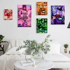 Современная модная популярная игра среди нас креативная Картина на холсте постер с принтом для детской комнаты Настенная картина для спальни гостиной домашний декор