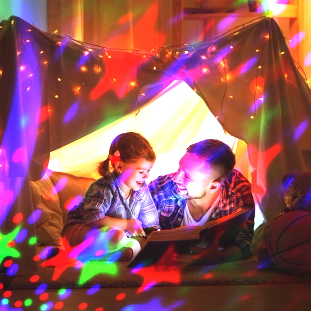 

LED Laser Projector Light Romantic Starry Sky Ambient Lamp Portable USB Voice Control Bluetooth Disco Stage Effect Light