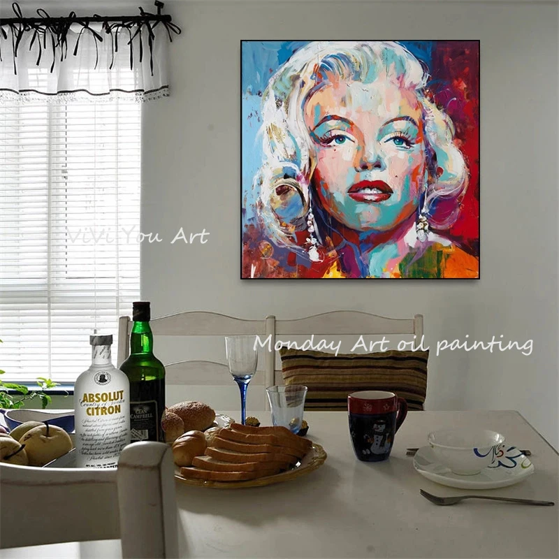 

Canvas Paintings hand painted Marilyn Monroe oil painting Wall Art Pictures on canvas home decor Wall decoration for living room