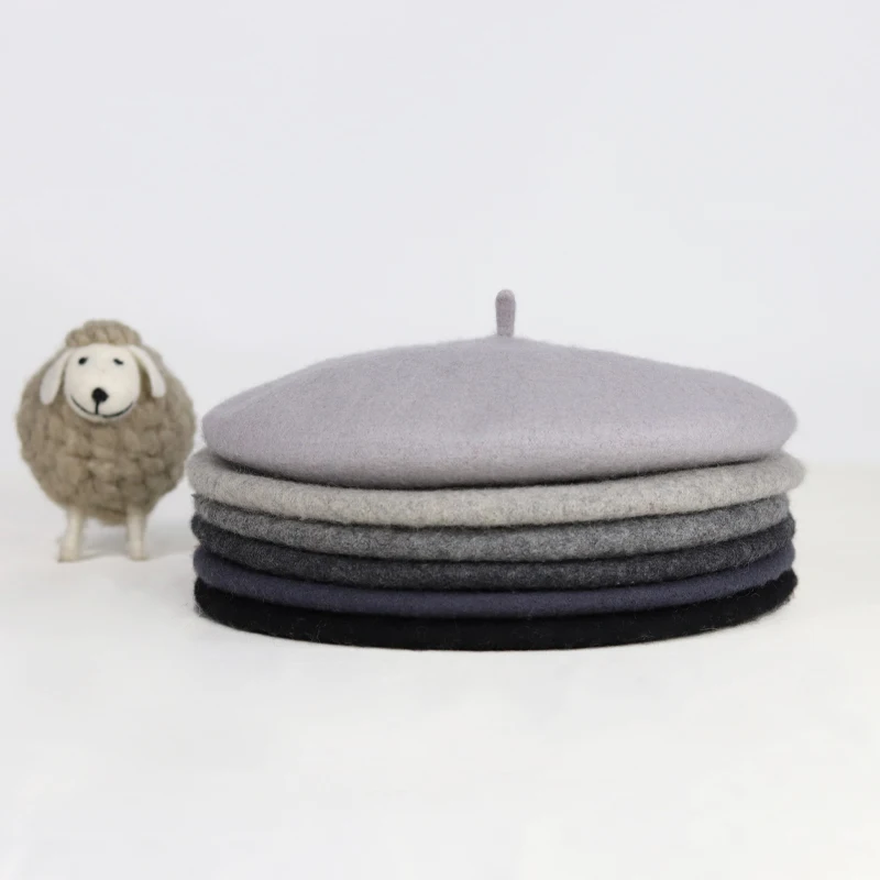 Серый светильник Повседневный берет универсальная шапка художника в стиле Звезд