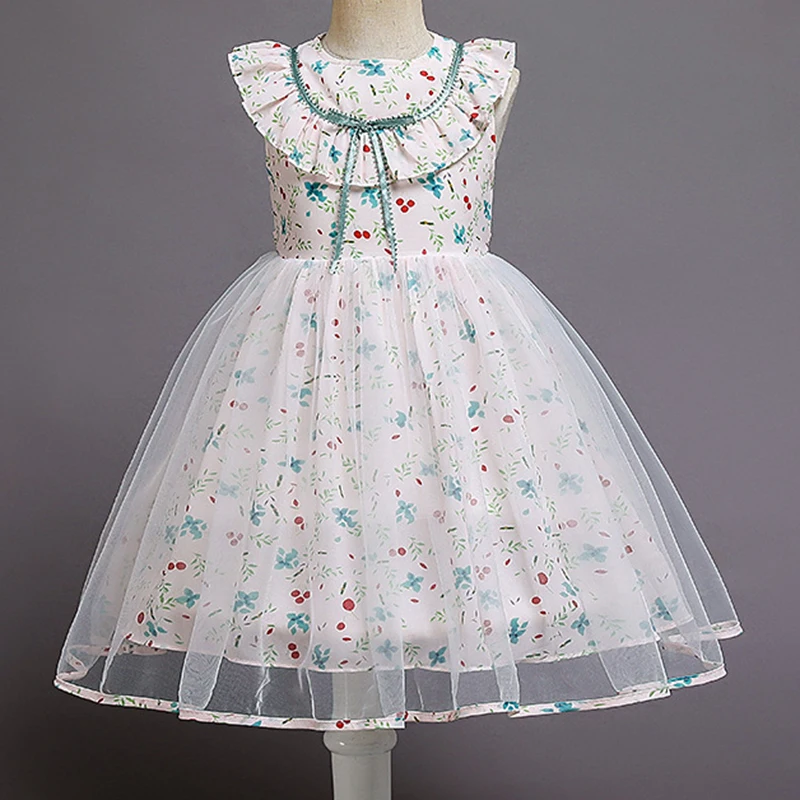 Рождественское платье с вышивкой золотой нитью для девочек элегантное принцессы