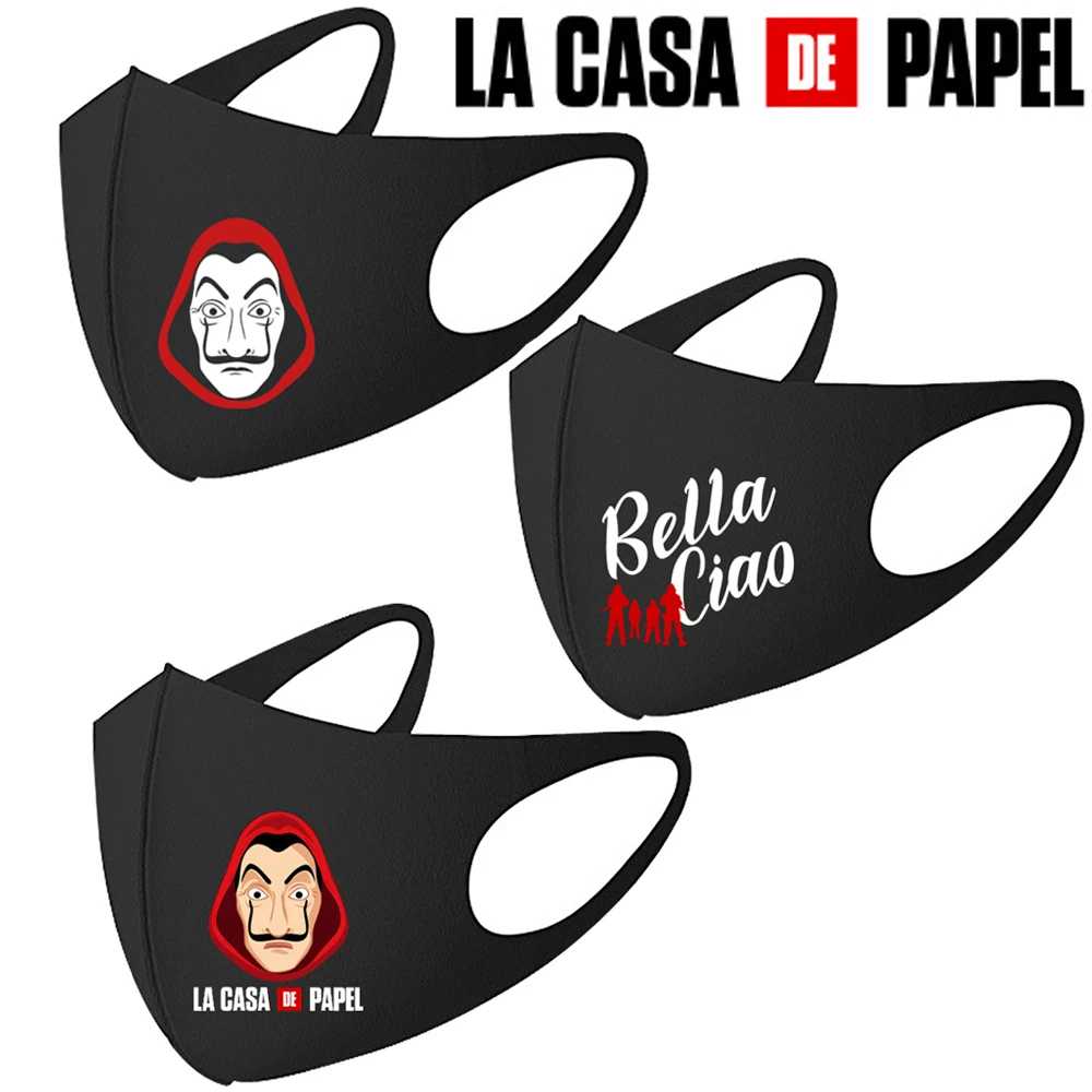 маска для лица защитная маски от короновируса Горячая La Casa De Papel моющаяся дышащая