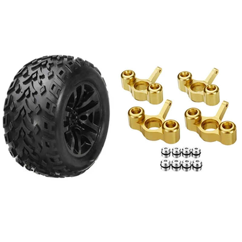 

2 комплекта радиоуправляемых запчастей для автомобиля: 1 комплект металлических рулевых колес, док-станция, EA1003 и 1 Набор шин для колес Bigfoot ...