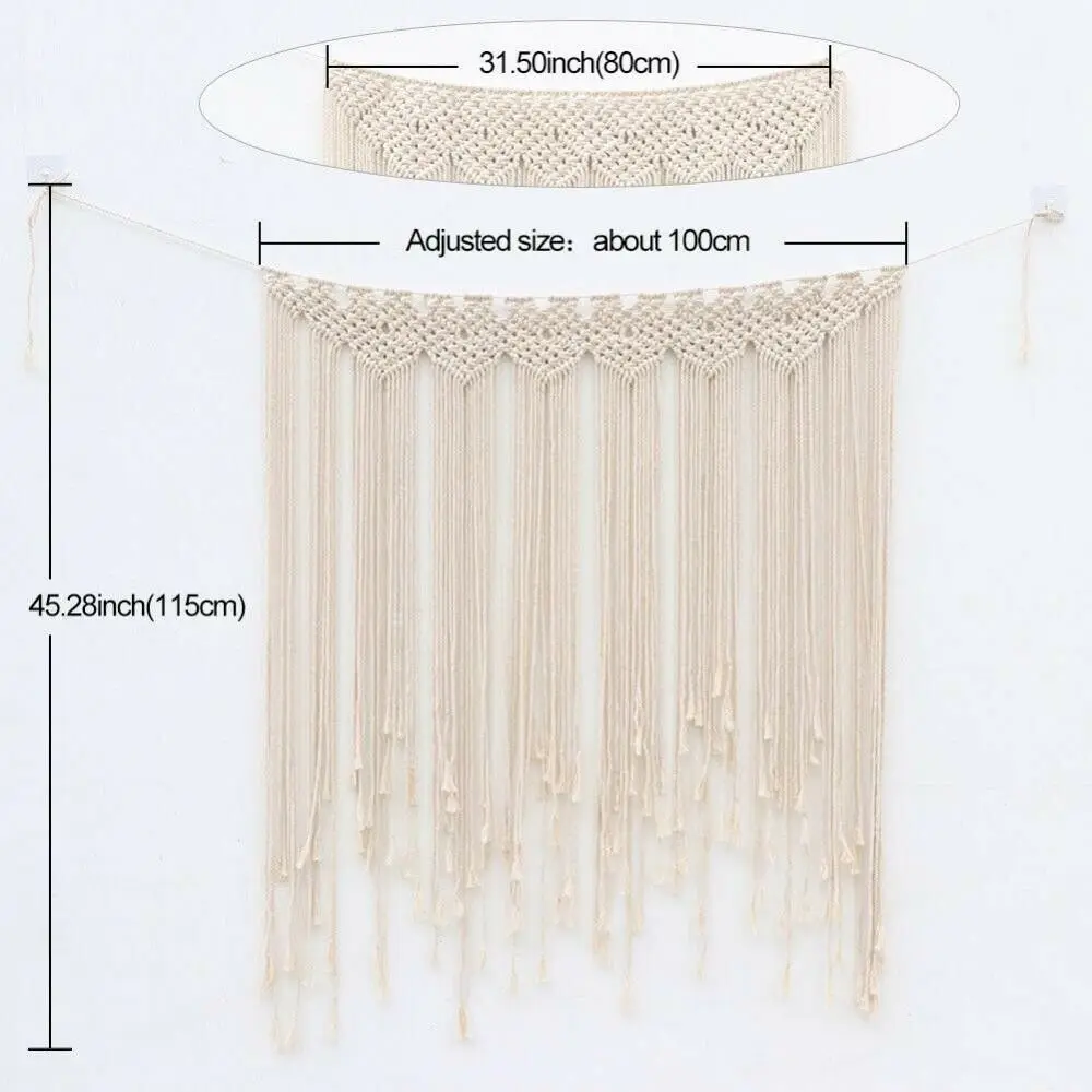 Настенный подвесной гобелен в стиле бохо богемный вязаный веревочный с