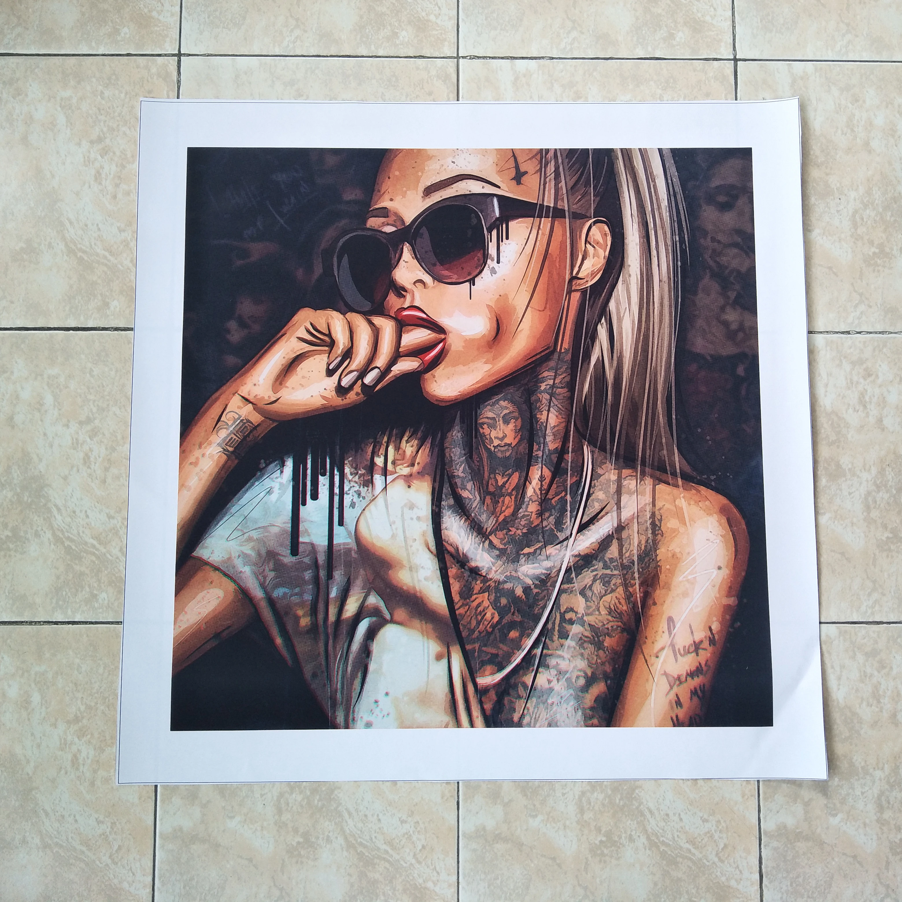 

Canvas Painting Wall picture Prints On New Graffiti Street Wall Art Abstract Modern African Women Portrait Decor For Living Room