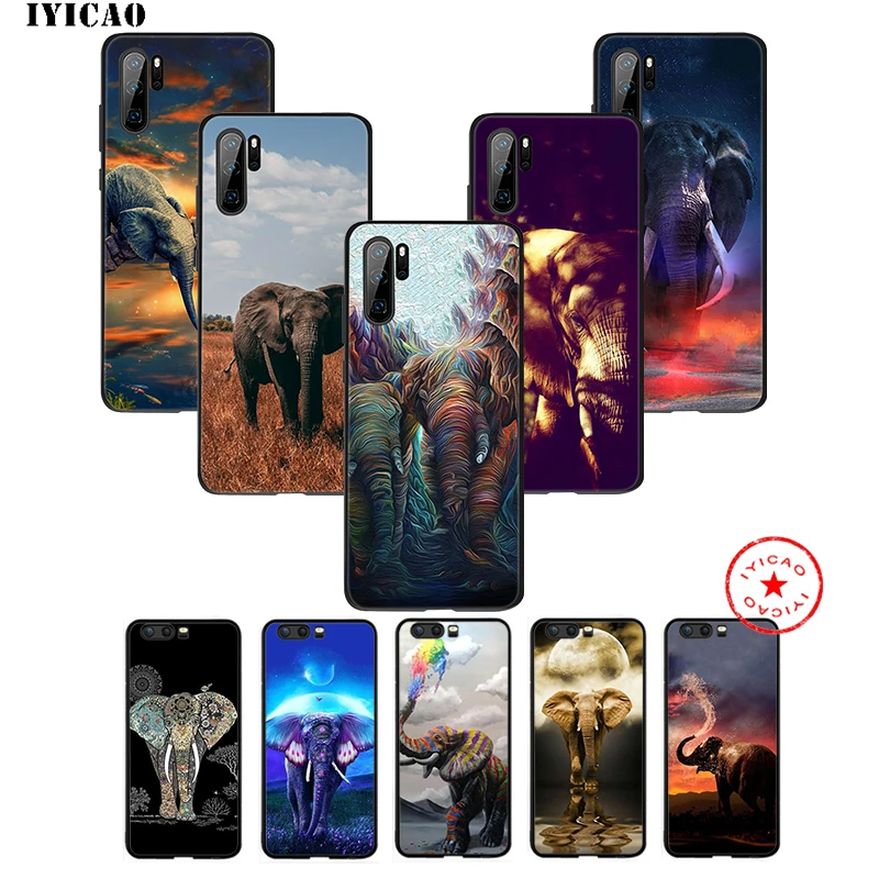 IYICAO мягкий чехол с милым животным слоном для huawei P30 P20 P10 P9 P8 2017 2016 2015 P Smart Z Plus 2019 mate 20