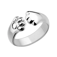 new ring men paw cute sale open women gift ring cat claw silver animal jewelry plated finger rings for women 2021