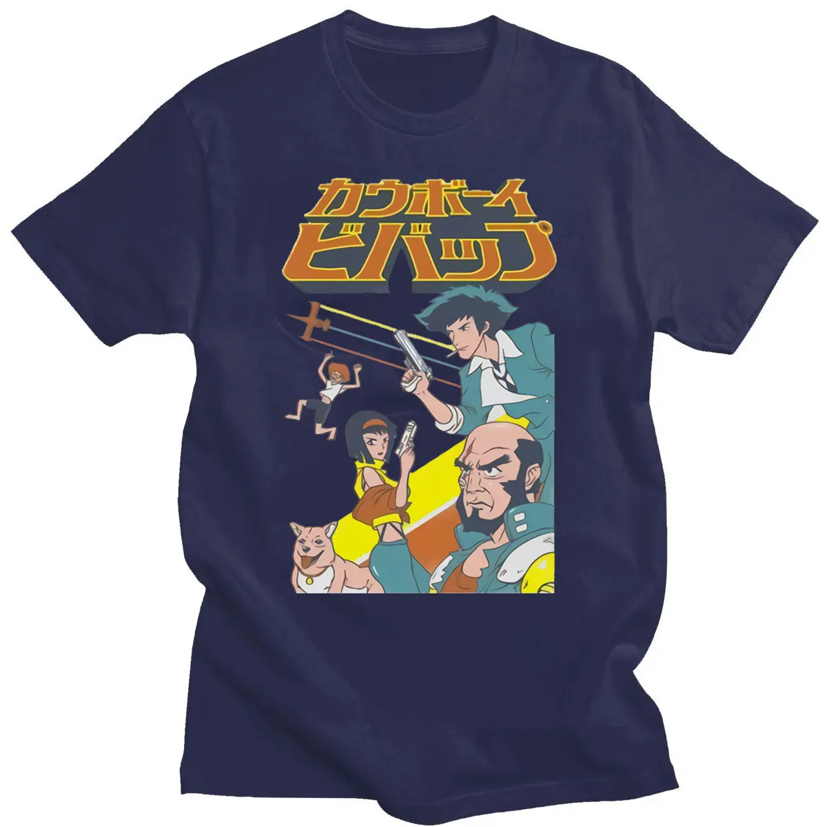 

2021 Classic Japanese Anime Cowboy Bebop T-shirt Short Sleeve Spring Summer Men Hip-hop Style Tshirt Male Funny Cartoons T Shirt
