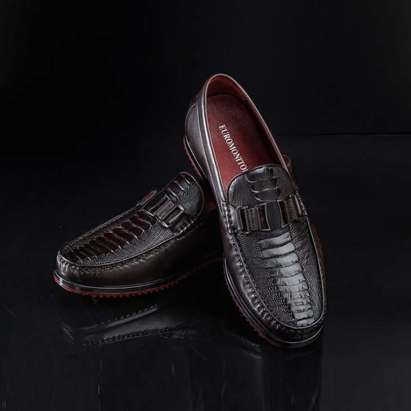 Новинка мужская обувь ourui из натуральной кожи страуса для отдыха Мужская одного