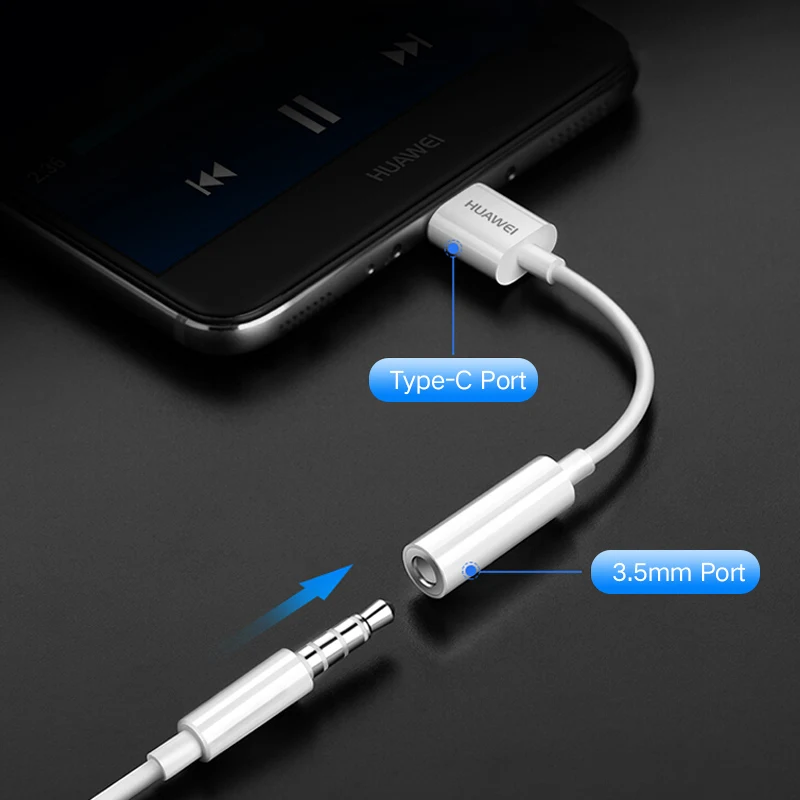 Huawei USB конвертер для наушников адаптер телефона оригинальный аудиокабель 3 5 мм