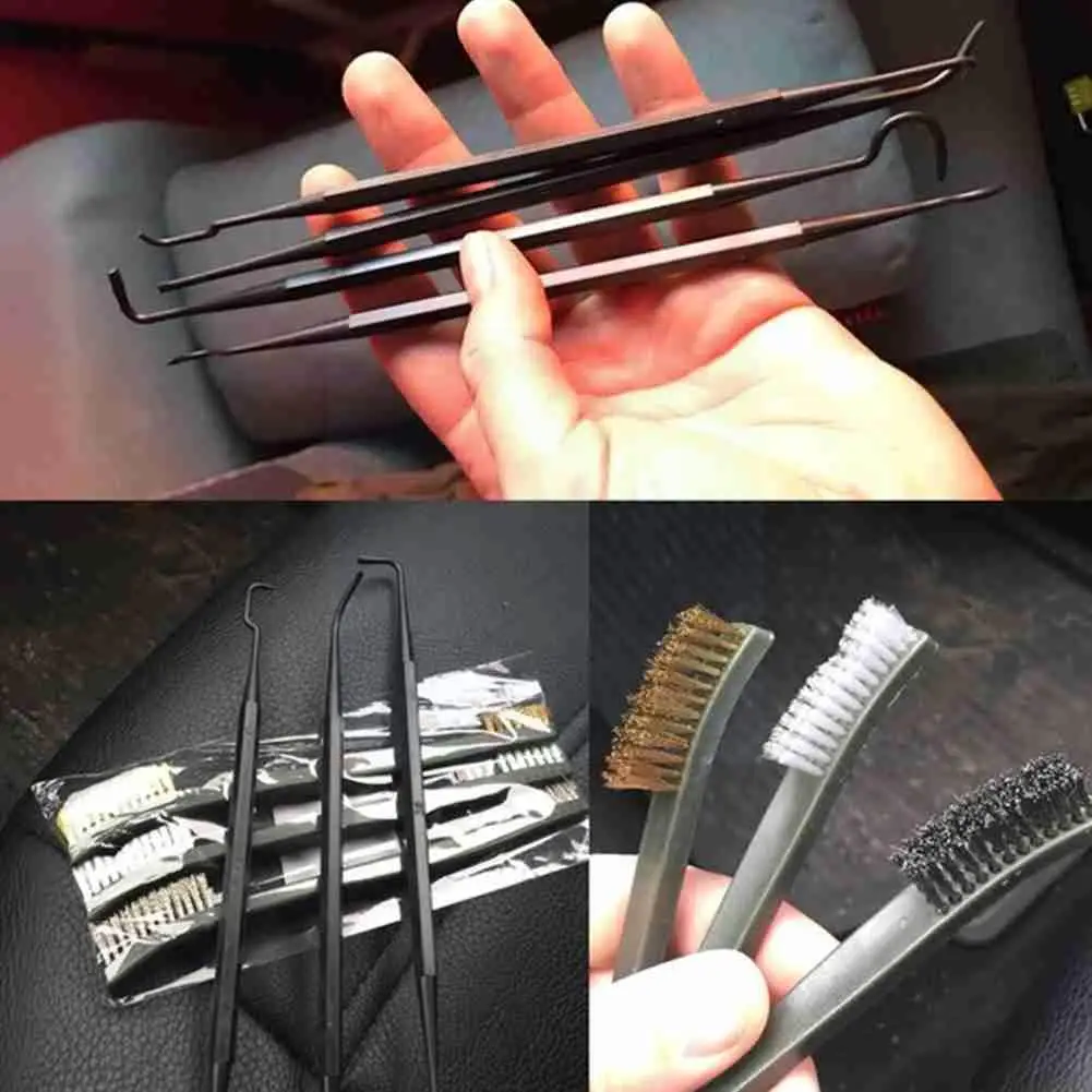

Multipurpose Car Detailing Cleaning Tool Accessories Picks Wire Brush Double-headed Brush Brushes Cleaning Detail Car Nylon P0q3