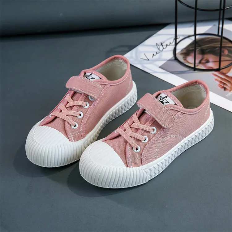 Pink Autumn Fashion New Children Canvas ayakkabı Girls Sneakers Toddler Breathable Spring Kids Shoes For Boys Soft Casual Shoes - Цвет: Pink