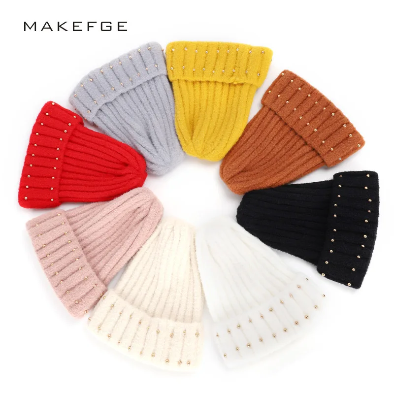 Зимняя шерстяная шапка женские облегающие шапки мягкая из мохера Женская