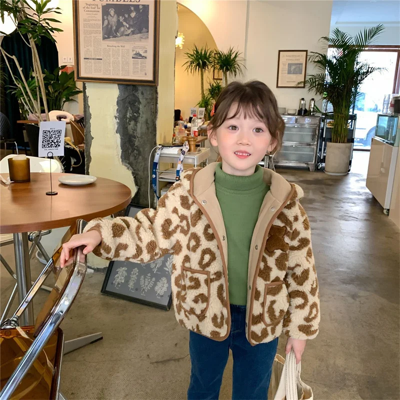 

Girls Coat Jacket Cotton Outwear Tops 2022 Graceful Warm Thicken Plus Velvet Winter Autumn Teenager Furs Outdoor Uniforms Childr