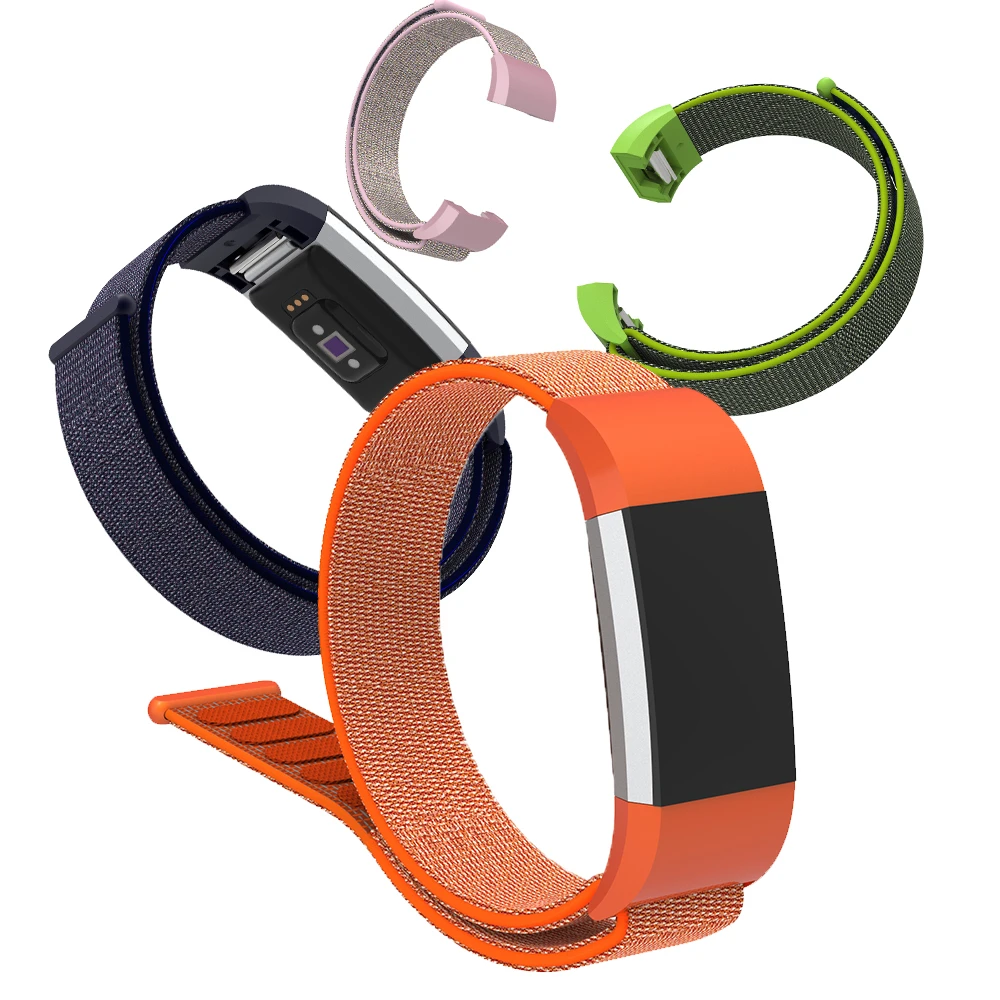Спортивный сменный нейлоновый браслет на липучке ремешок для часов трекер Fitbit