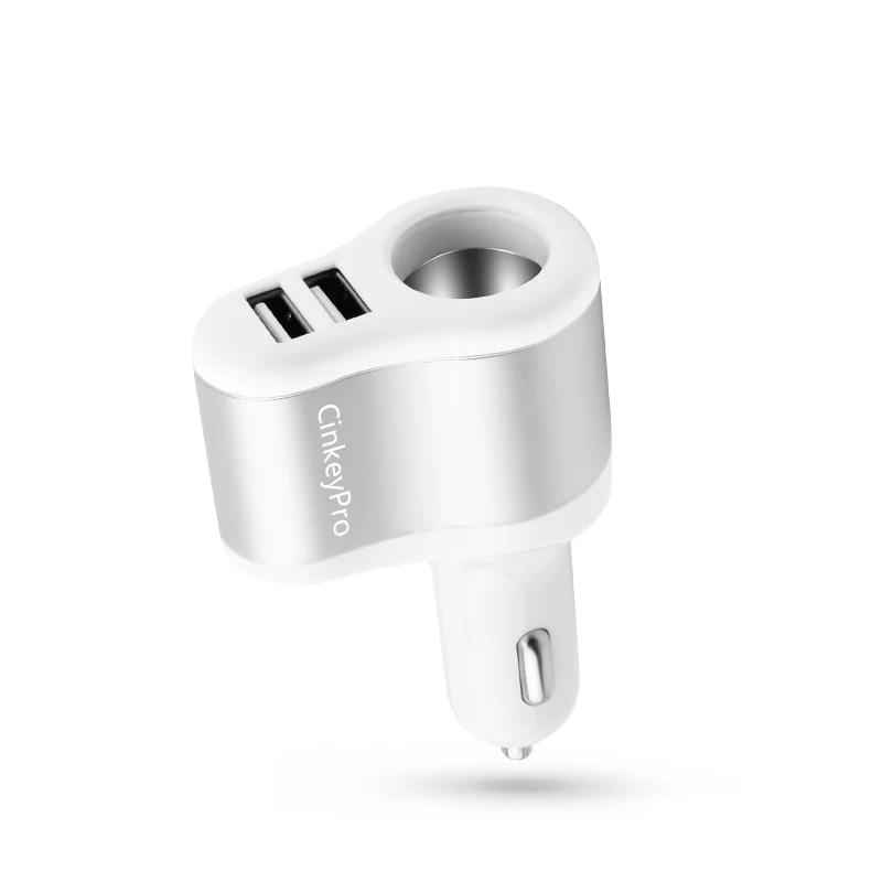 White 5 CinkeyPro автомобильное Зарядное устройство прикуриватель 2-Порты USB Зарядное устройство 2.1A автомобиля-Зарядное устройство мобильного телефона, Универсальные наушники для iPhone samsung зарядки - Тип штекера: White 5