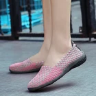 Женские лоферы без шнуровки, тканые, повседневные, дышащие, на плоской подошве, для весны, 2019, 566