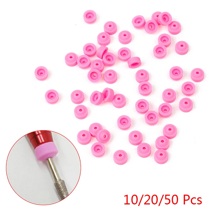 

10/20/50Pcs 2.35Mm Nail Drill Plastic Protection Pink Caps Used On Nail Drill Bits Electric Accessories Nail Tools Prevent Dust