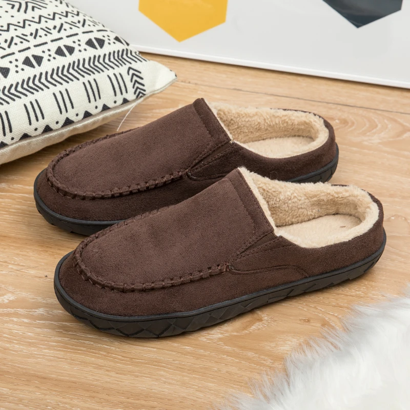 winter home men slippers comfortable soft cotton slippers men indoor cotton shoes plush warm big size 4950 house slipper male free global shipping