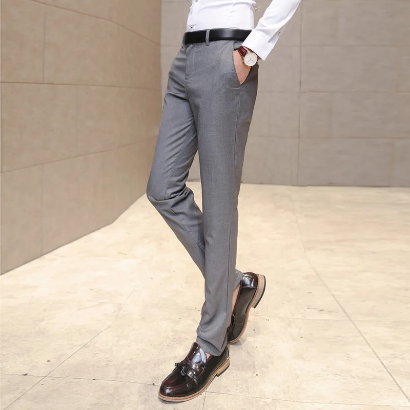 Брюки мужские деловые приталенные однотонные Костюмные штаны для отдыха модные