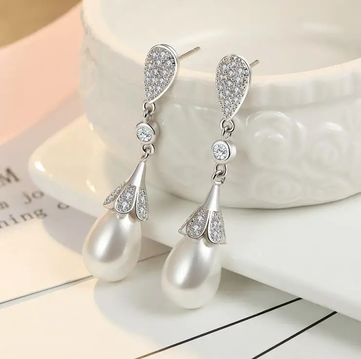 UILZ новые Винтажные висячие серьги классические имитирующие жемчуг CZ для женщин