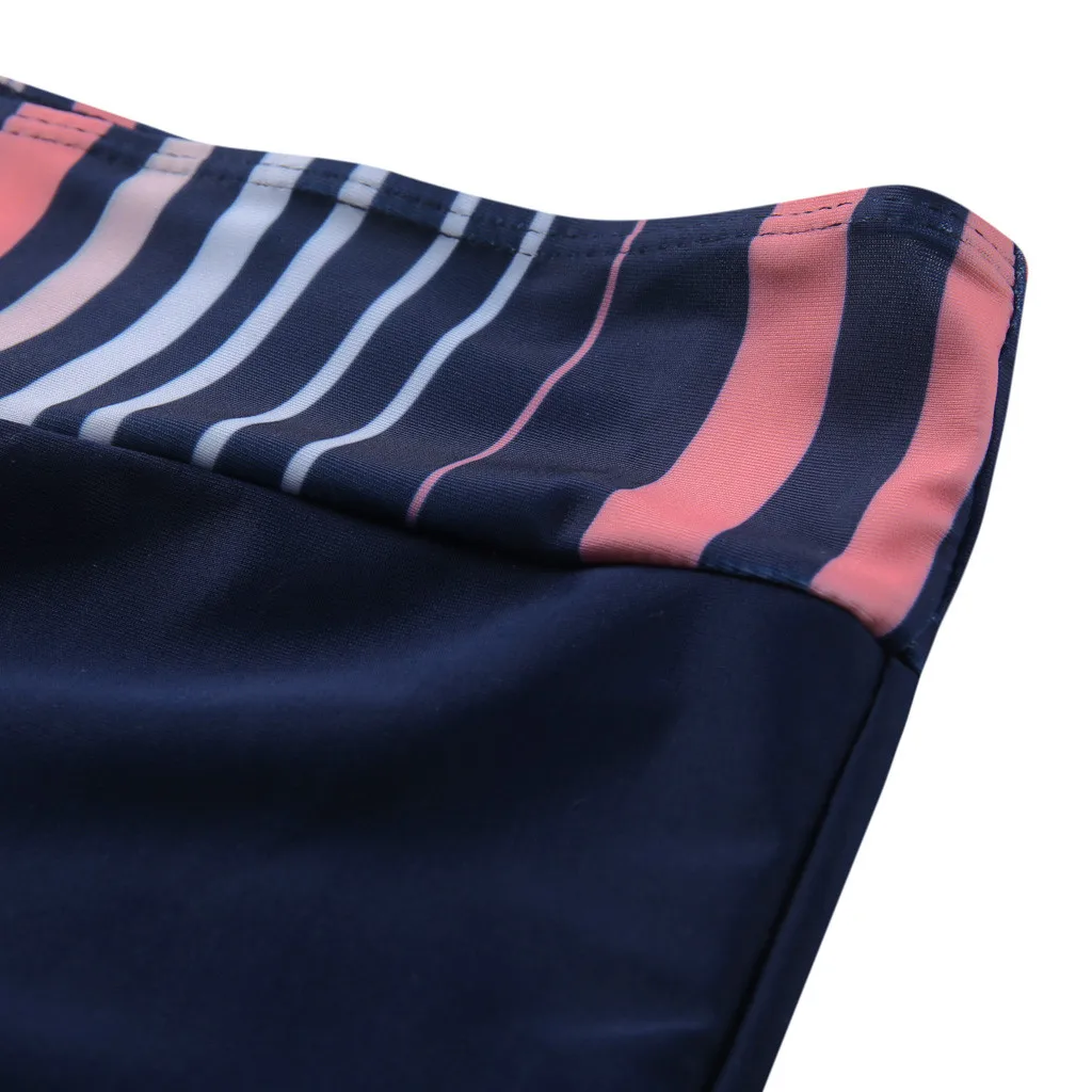 Сексуальное бикини с шортами Короткий полосатый топ высокой талией Женский