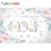 funnytree 1st birthday party baby shower background snowflake flowers silver dots branches decoration photozone backdrop