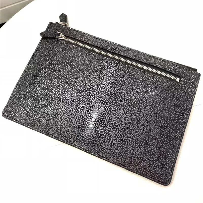 Аутентичный песок ската кожи бизнесменов ультратонкий Браслет клатч из