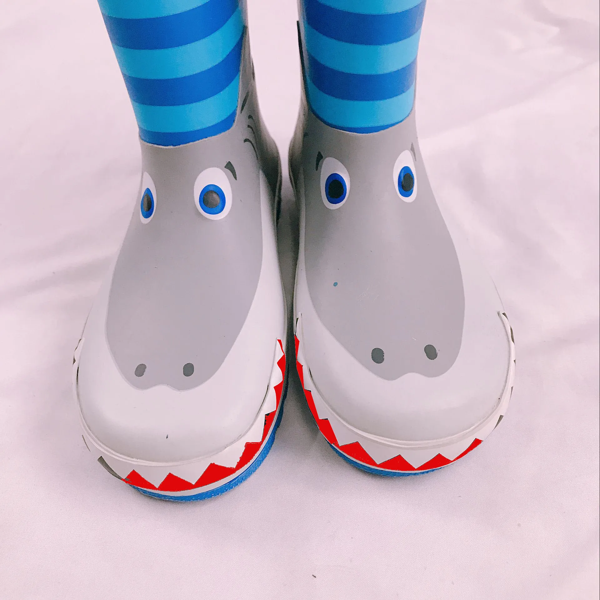 3D shark shape kids children's rain boots rain coat