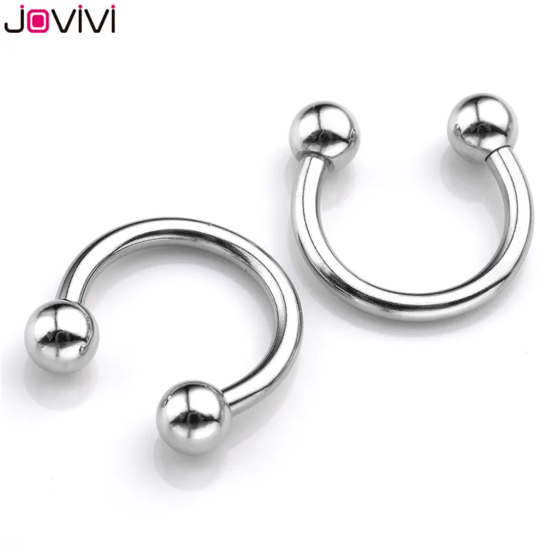 Jovivi 2x 14G Captive Beads CBR Hoop Nose Septum Ring Eyebrow Lip Nipple Ear Studs Multi-used Fashion Body Piercing Jewelry | Украшения и