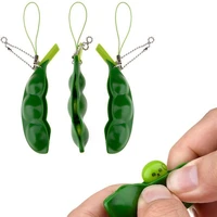 fidget toys decompression edamame toys squishy squeeze peas beans keychain cute stress relief cheap toy rubber sensory gift
