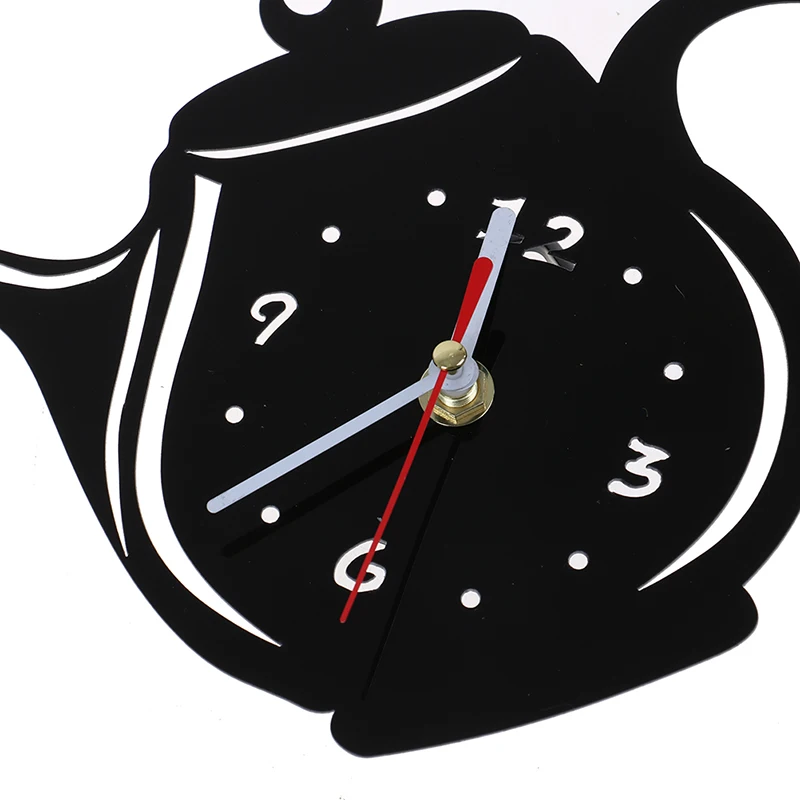 

New Creative DIY Acrylic Coffee Cup Teapot 3D Wall Clock Decorative Kitchen Wall Clocks Living Room Dining Room Home Decor Clock