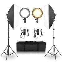 bi color photography led softbox lighting kit 45wx2 dimmable led light head photo equipment continuous studio for portrait shoot