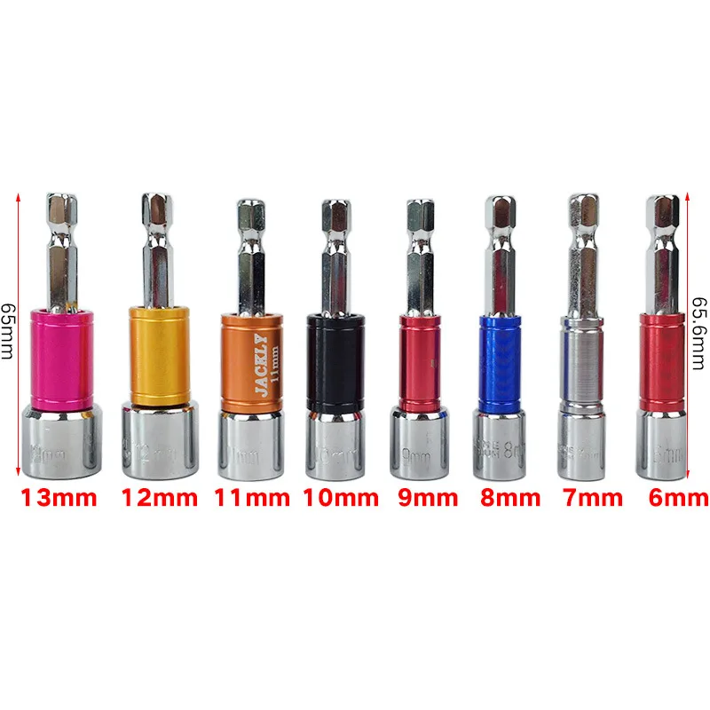 

3/6/8PCS Chrome Vanadium Steel Socket Adapter Hex Shank 1/4" 3/8" 1/2" Extension Drill Bits Driver Electrical Drilling Head