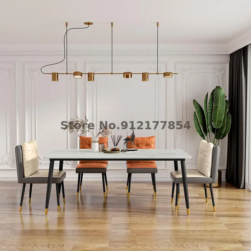 Кожаный обеденный стул в скандинавском стиле домашний стол для спальни кресло