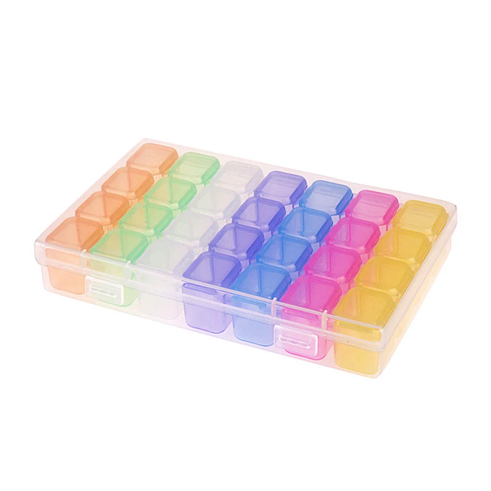 24/28 слотов для ногтей блестящая коробка хранения оборудование дизайна