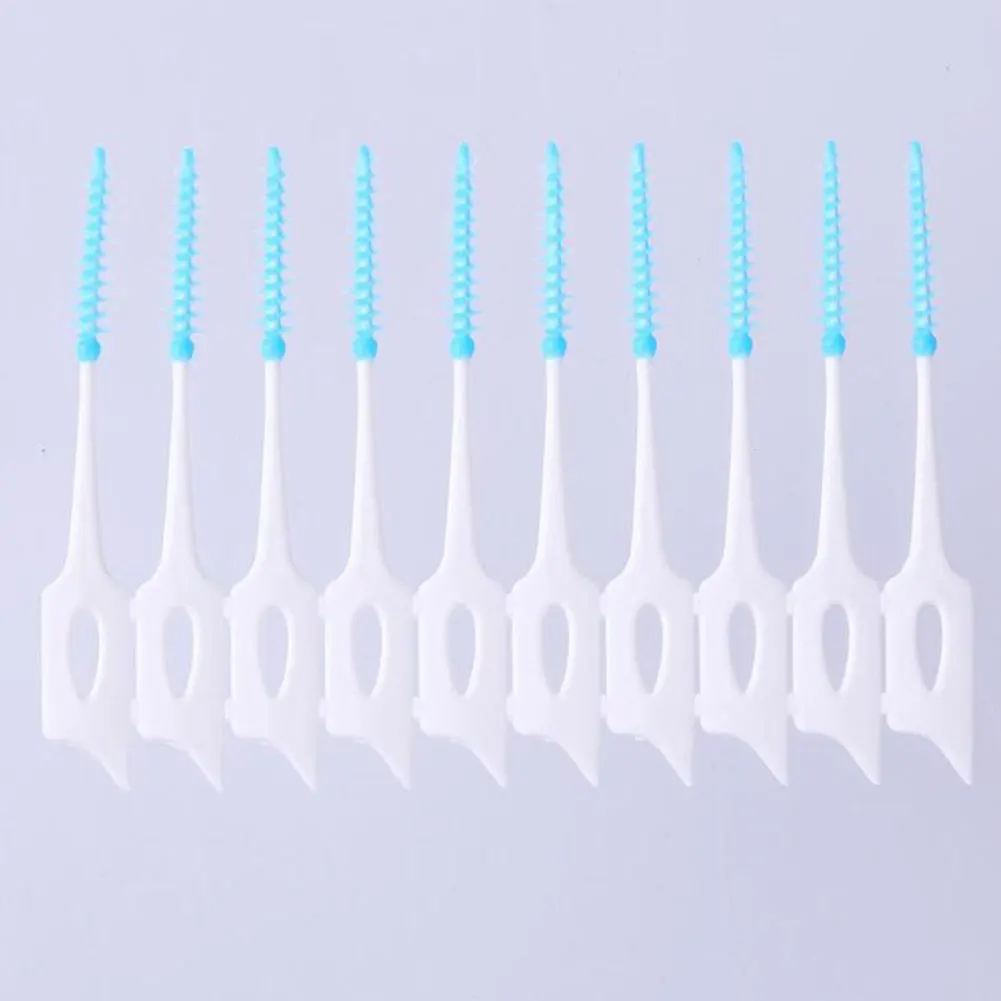 

160pcs Soft Silicone Dental Floss Interdental Brush Disposable Teeth Stick Toothpicks Floss Tooth Pick Oral Care Brush Clean