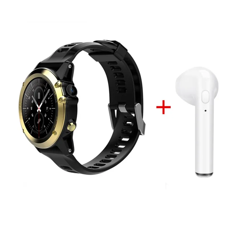gold add headset 3g спортивные Смарт-часы H1 телефоны на платформе Android, GPS карты Ip68 Водонепроницаемые Смарт-часы для мужчин для samsung gear S3 HUAWEI Watch 2 pro KW88 X100 - Цвет: gold add headset