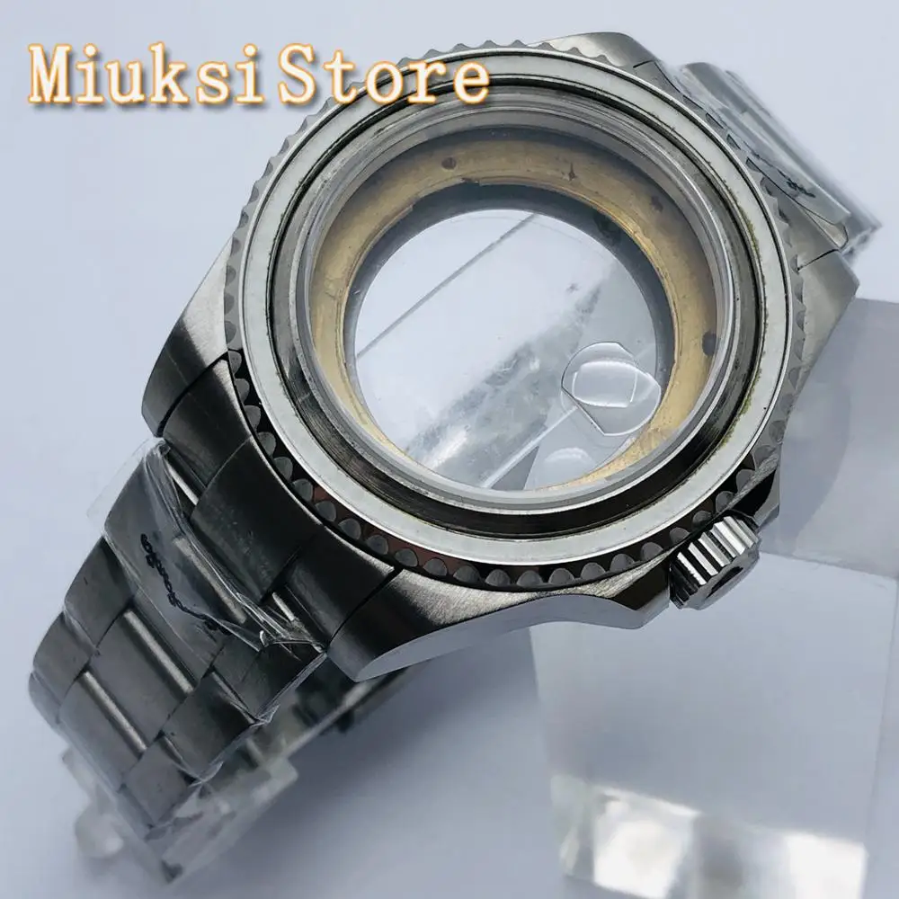 43mm mens silver sterile case sapphire glass stainless steel case fit NH35 NH36 ETA2836 Miyota82 serie, DG2813/3804 movement