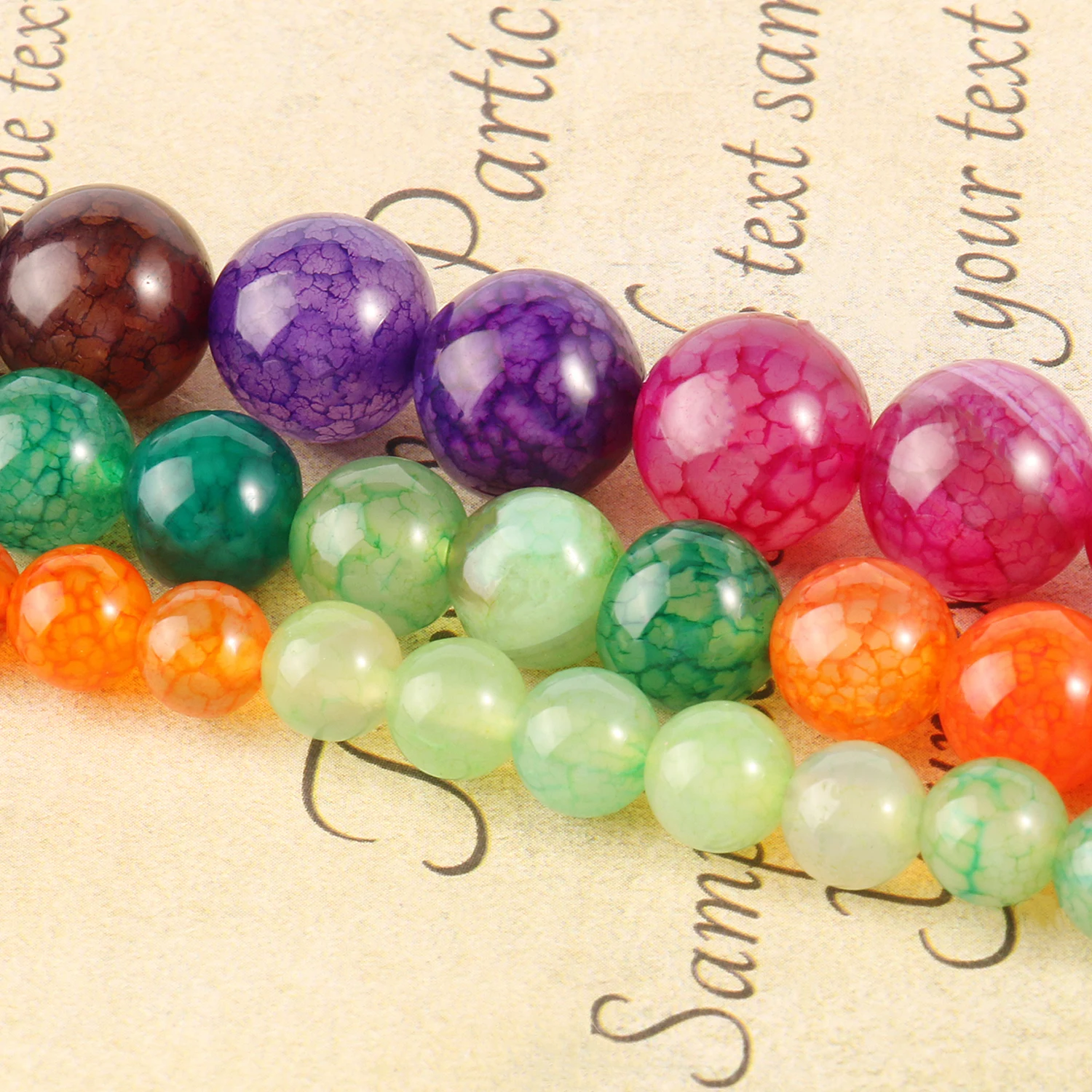 

Natural Smooth Mixed Color Dragon Vein Agates Spacer Beads for Jewelry Making DIY Bracelet Necklace Accessories 15'' Wholsale