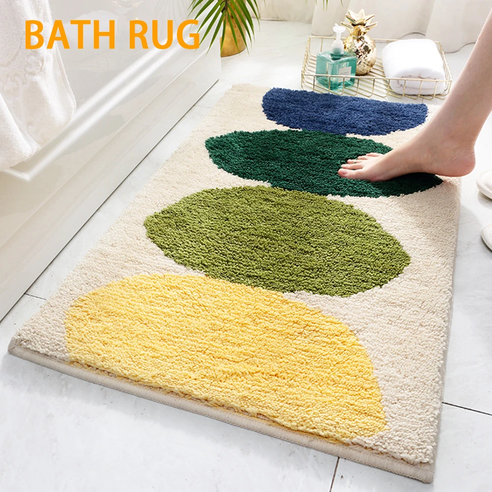 

Bath Room Water Absorbent Shower Door Drying Floor Soft Shaggy Bath Rug Anti Slip Bathroom Mat Carpet alfombra Floor mat